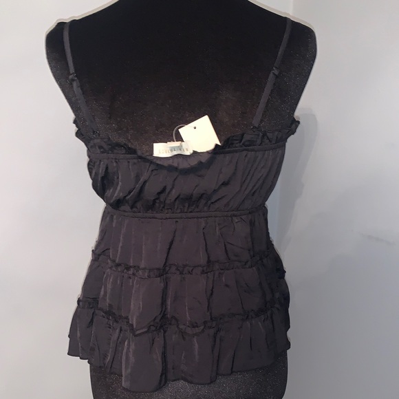 NEW- FUN & Elegant Black Ruffled Camisole Top All In One! - Picture 9 of 13